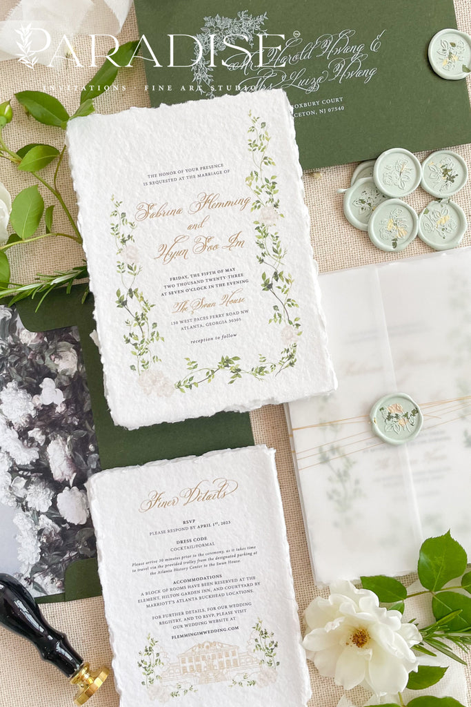 Adrianna Handmade Paper Wedding Invitation Sets