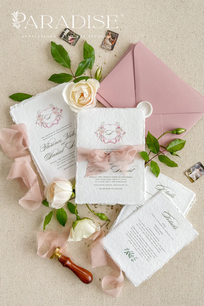 Angelette Handmade Paper Wedding Invitation Sets