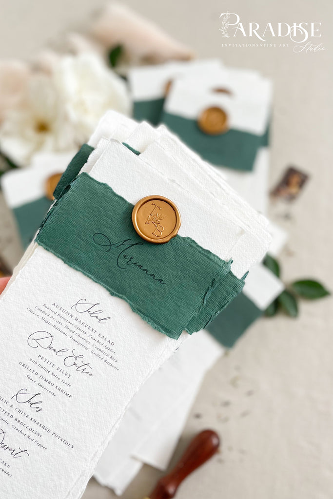 Whitley Handmade Paper Wedding Menus