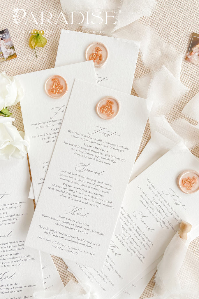 Jeanne-Marie Minimalist Wedding Menus