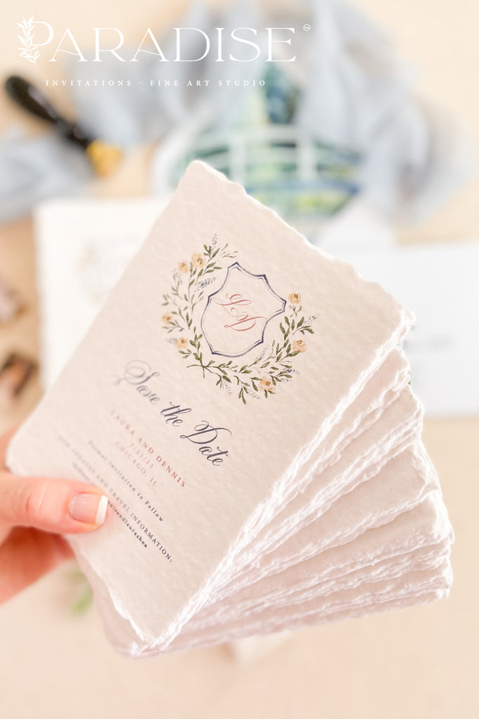 Julienne Handmade Paper Save the Date Cards