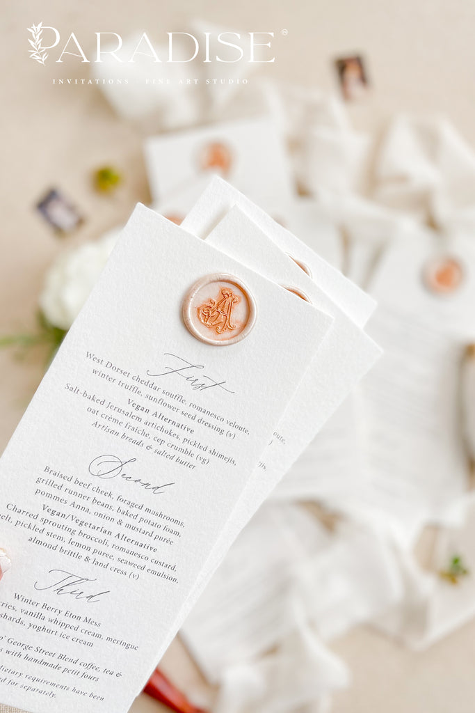 Jeanne-Marie Minimalist Wedding Menus