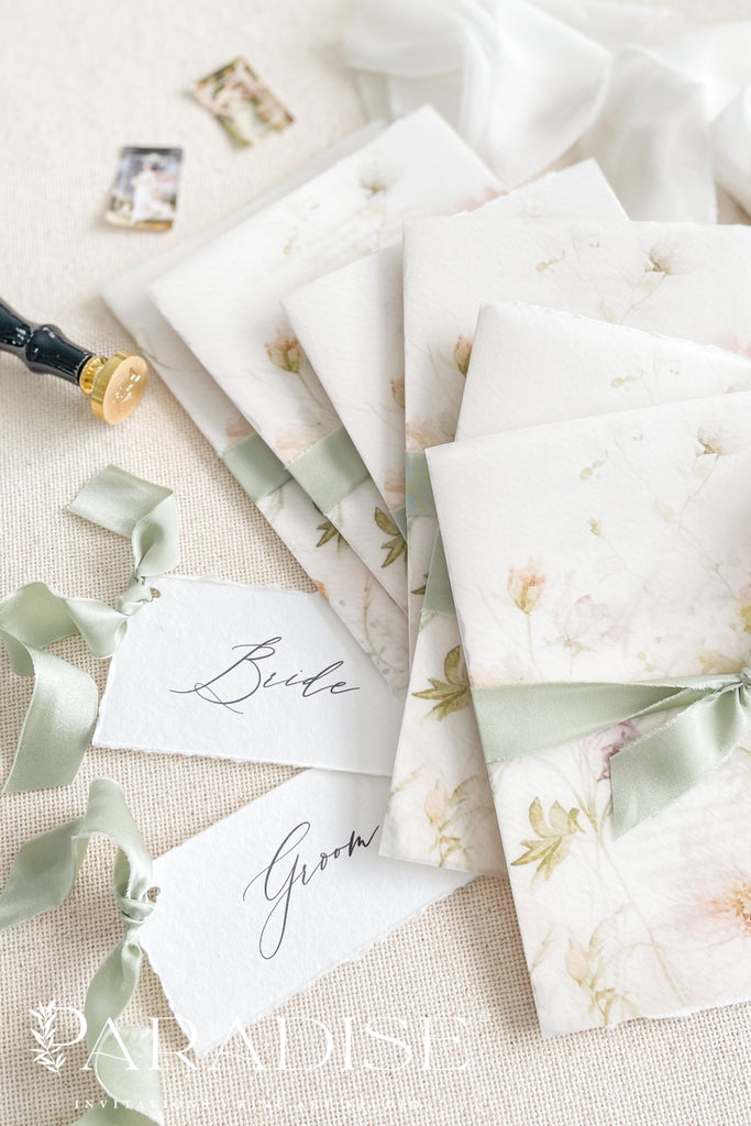 Chanell Handmade Paper Wedding Invitation Sets