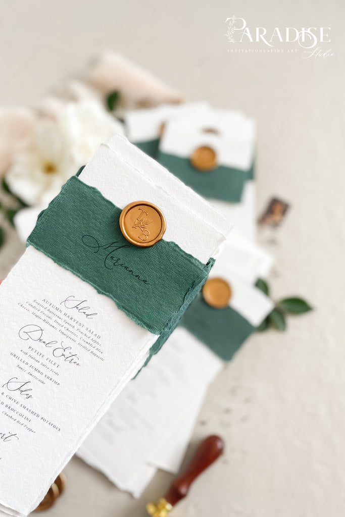 Whitley Handmade Paper Wedding Menus