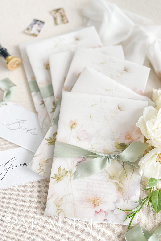 Chanell Handmade Paper Wedding Invitation Sets