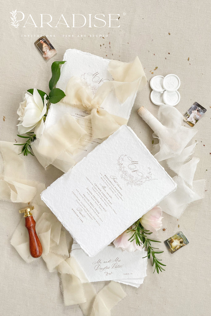 Mirielle Handmade Paper Wedding Menus