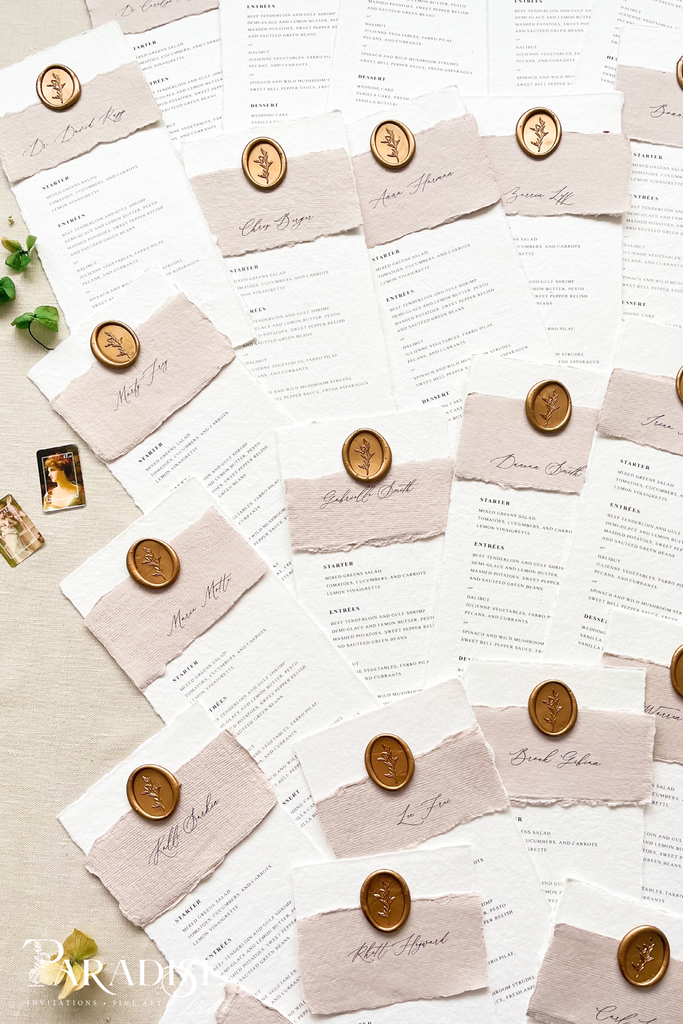 Leda Handmade Paper Wedding Menus