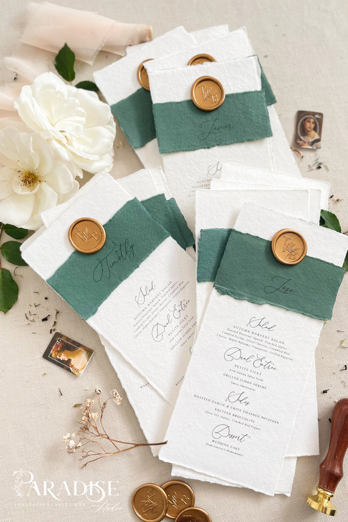 Whitley Handmade Paper Wedding Menus