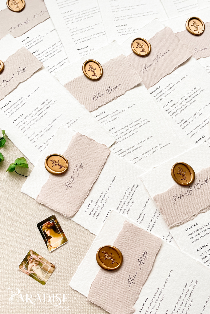 Leda Handmade Paper Wedding Menus