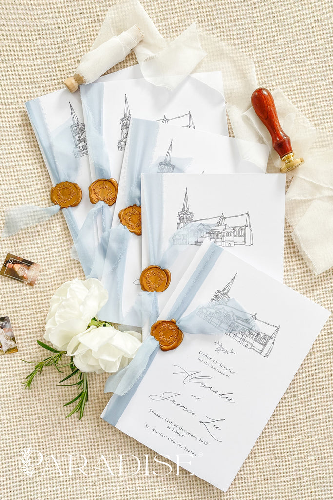 Justeen Silk Ribbon Wedding Programs