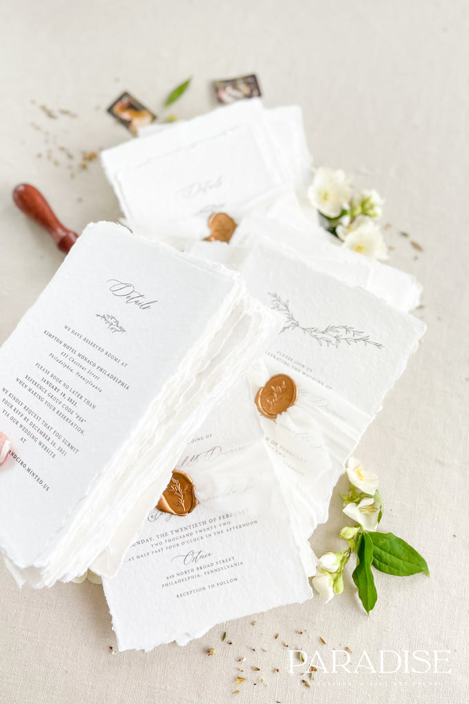 Zuri Handmade Paper Wedding Invitation Sets