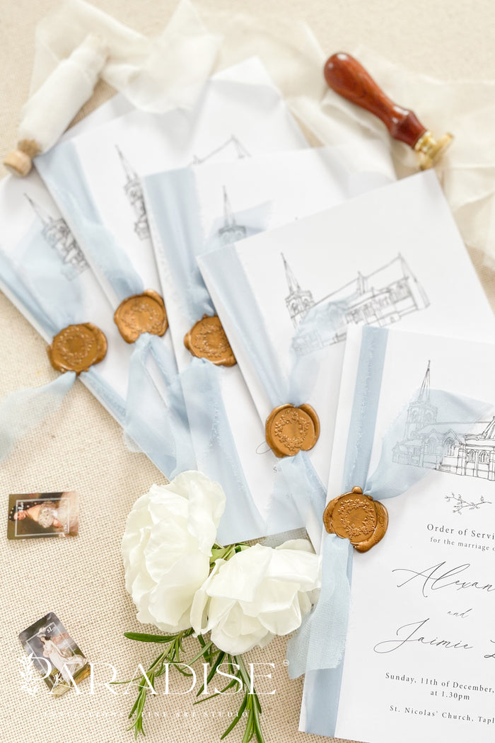 Justeen Silk Ribbon Wedding Programs