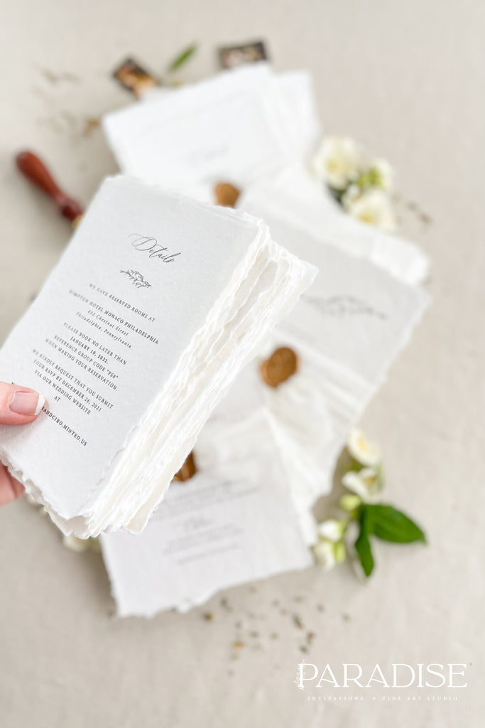 Zuri Handmade Paper Wedding Invitation Sets