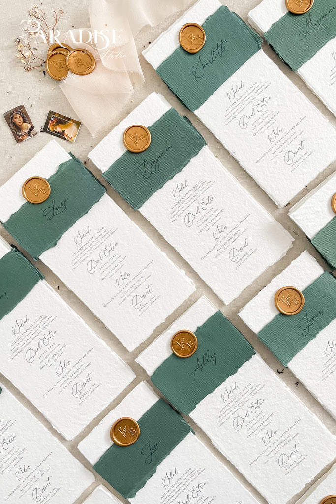 Whitley Handmade Paper Wedding Menus