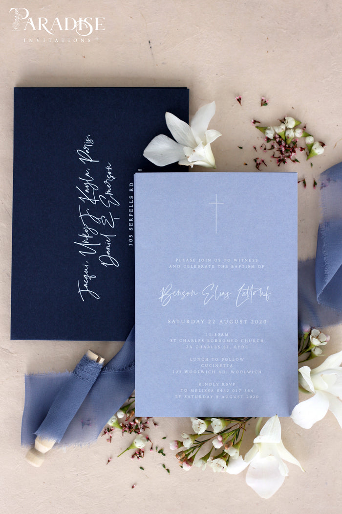 Madison Dusky Blue Christian Invitation