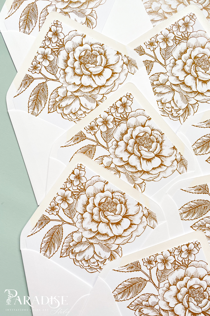 Golden Floral Envelope Liners