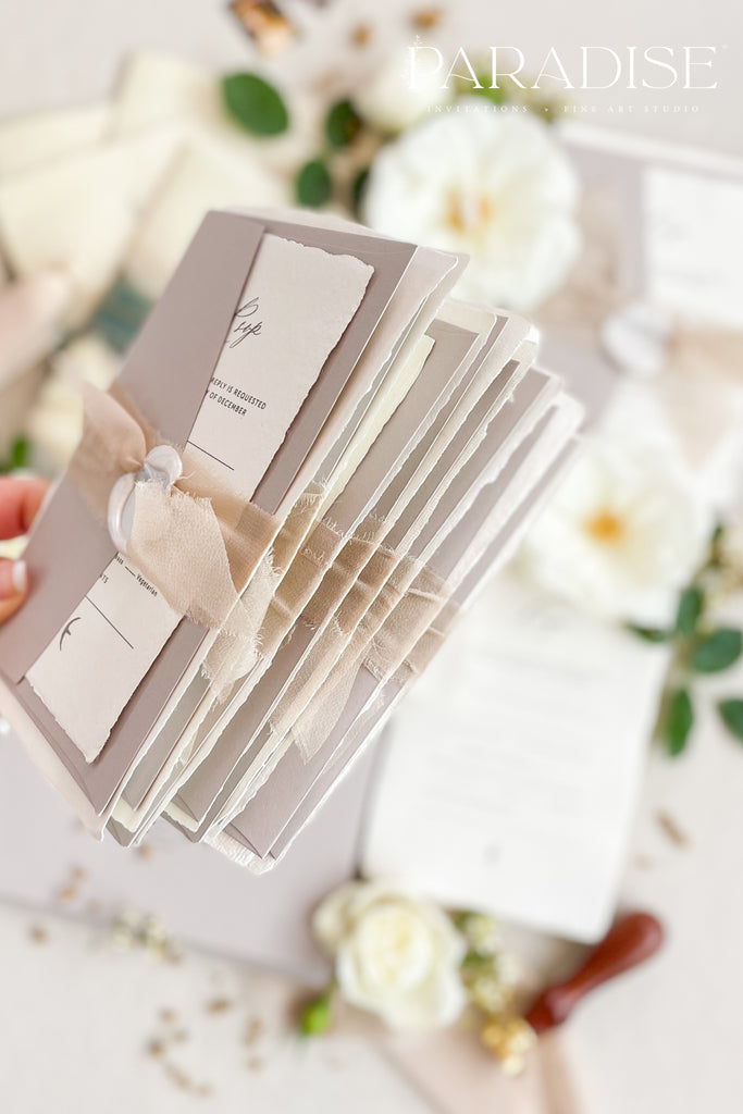 Cecilia Handmade Paper Wedding Invitation Sets