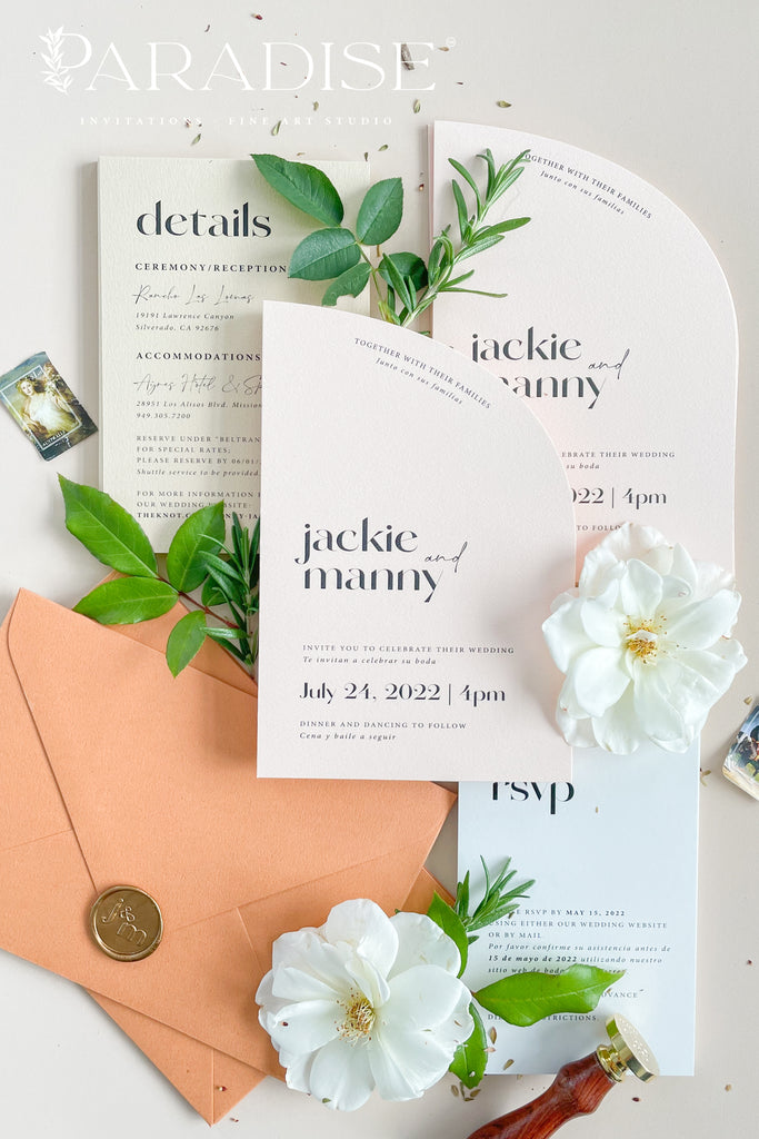 Elise Half Arch Wedding Invitations