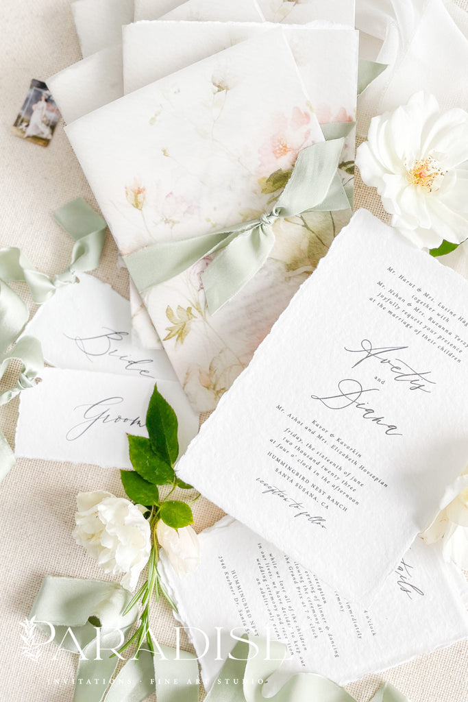 Chanell Handmade Paper Wedding Invitation Sets