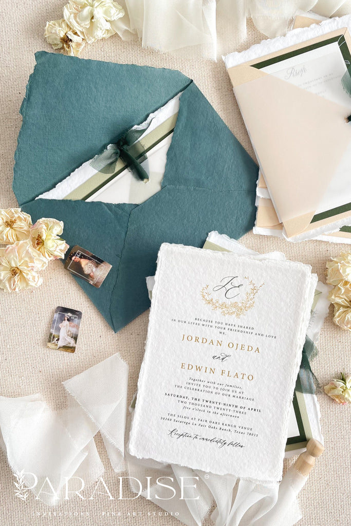 Adelise Handmade Paper Wedding Invitation Sets