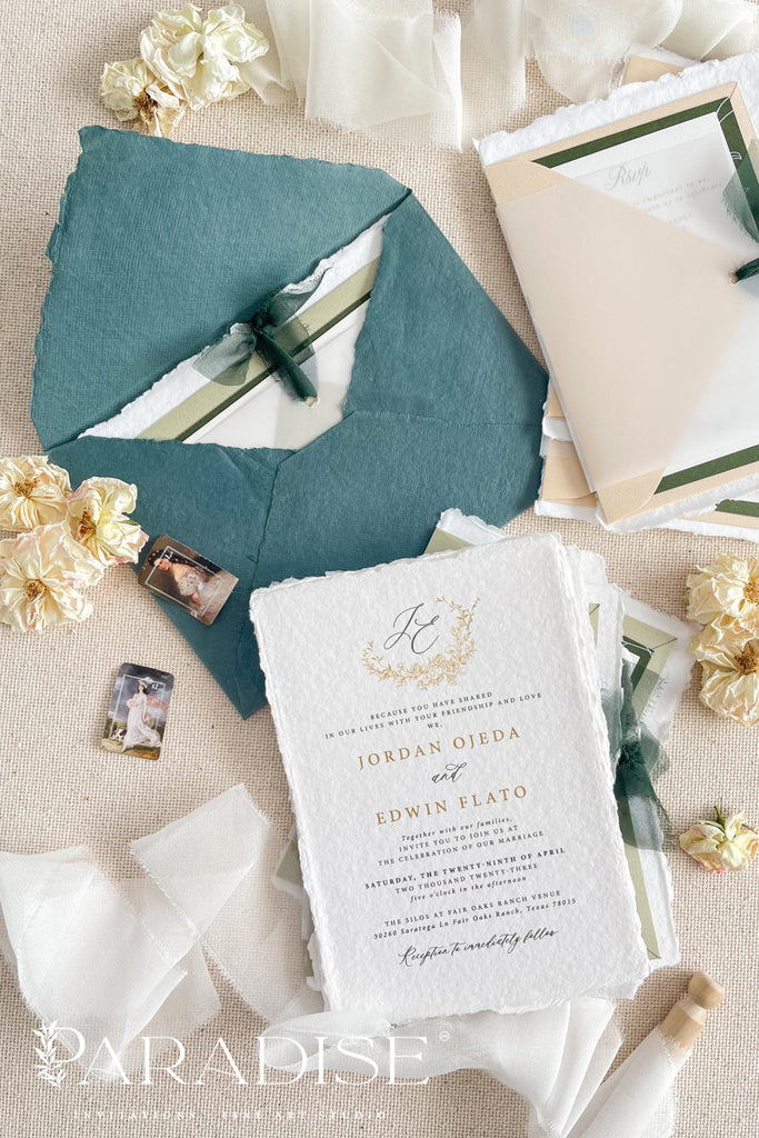 Adelise Handmade Paper Wedding Invitation Sets