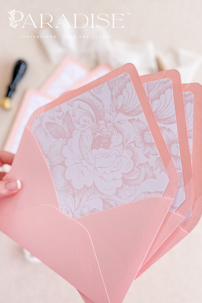 Dusty Pink Envelopes and Envelope Liners