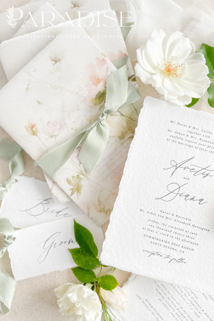 Chanell Handmade Paper Wedding Invitation Sets