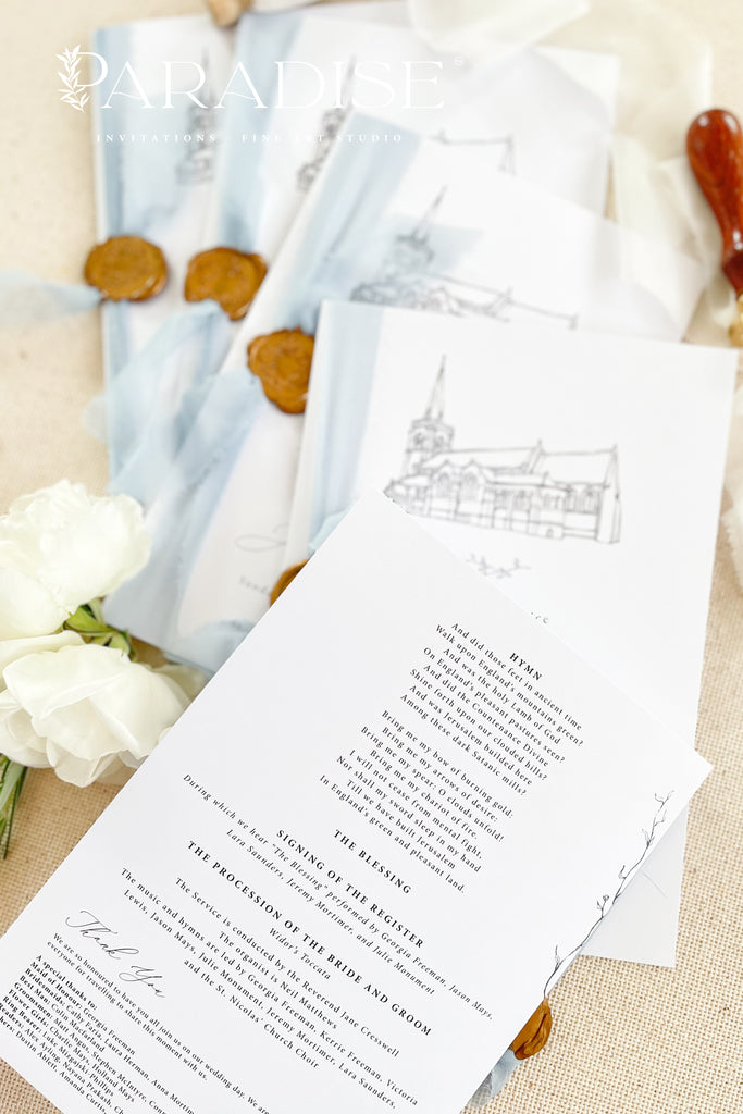 Justeen Silk Ribbon Wedding Programs