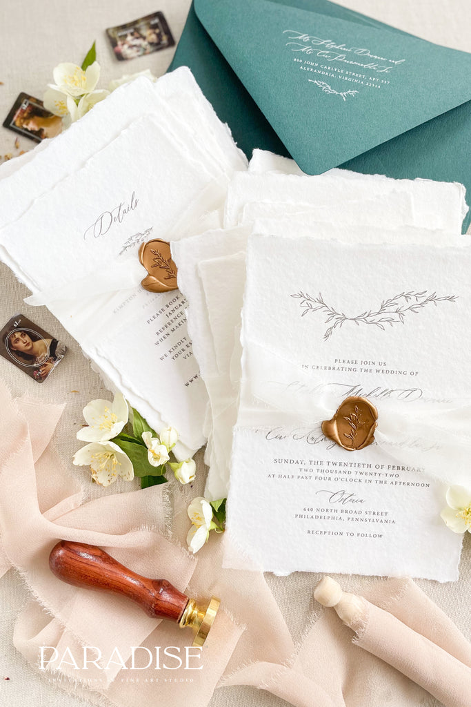 Zuri Handmade Paper Wedding Invitation Sets