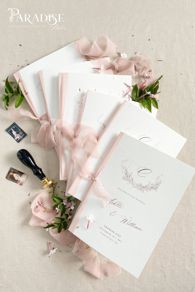 Prudence Monogram Wedding Programs