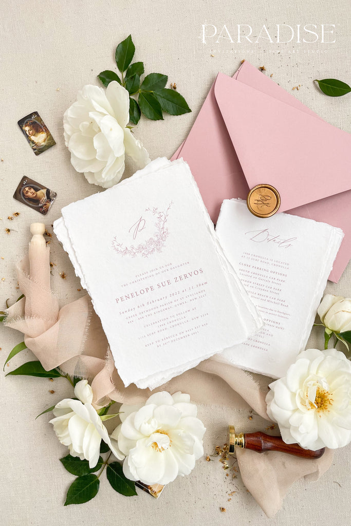 Chloe Handmade Paper Christian Invitations