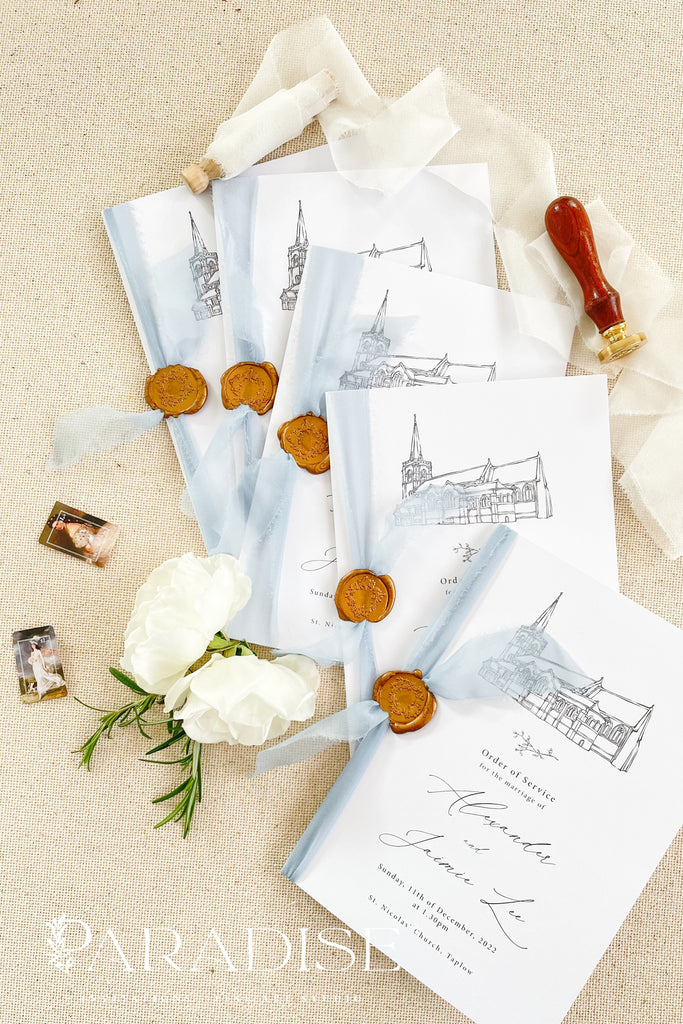 Justeen Silk Ribbon Wedding Programs