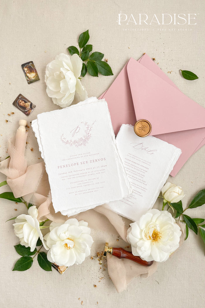 Chloe Handmade Paper Christian Invitations