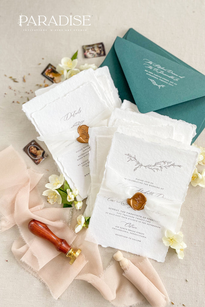 Zuri Handmade Paper Wedding Invitation Sets