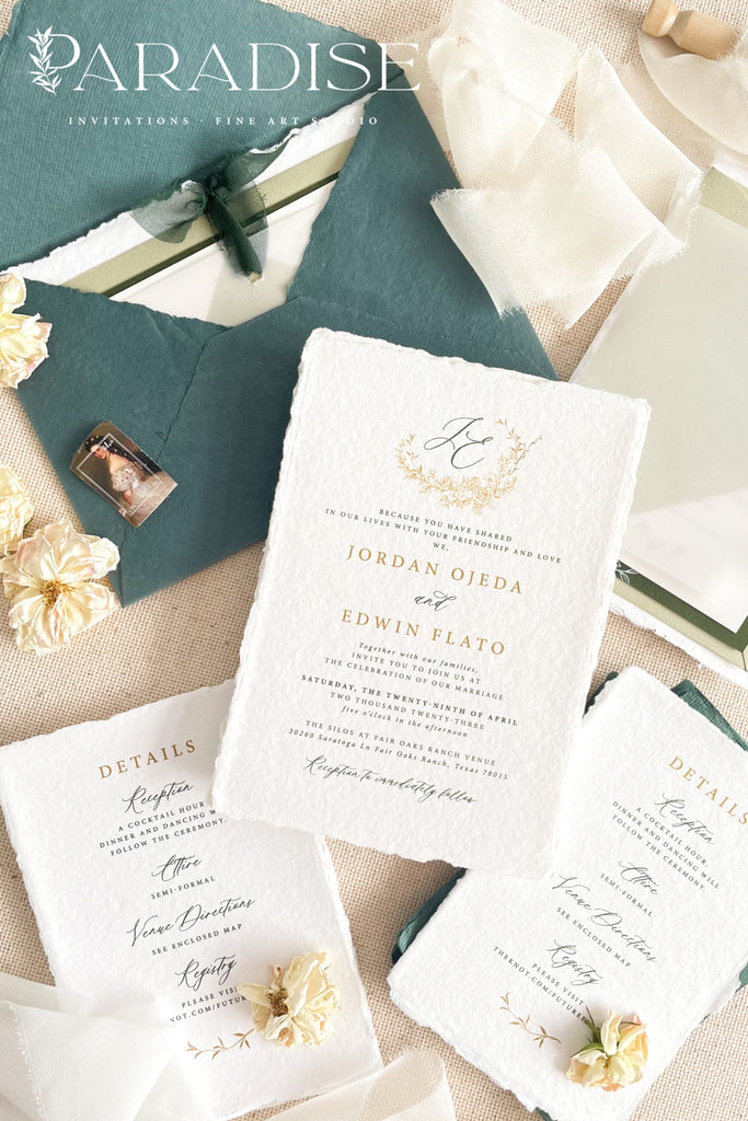 Adelise Handmade Paper Wedding Invitation Sets