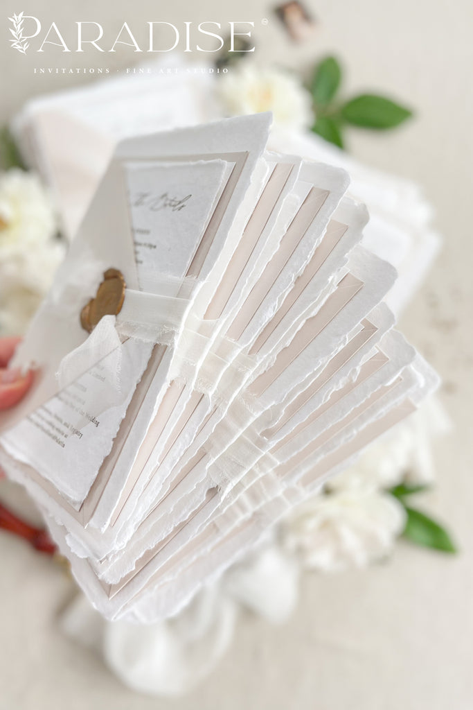 Kiera Handmade Paper Wedding Invitation Sets