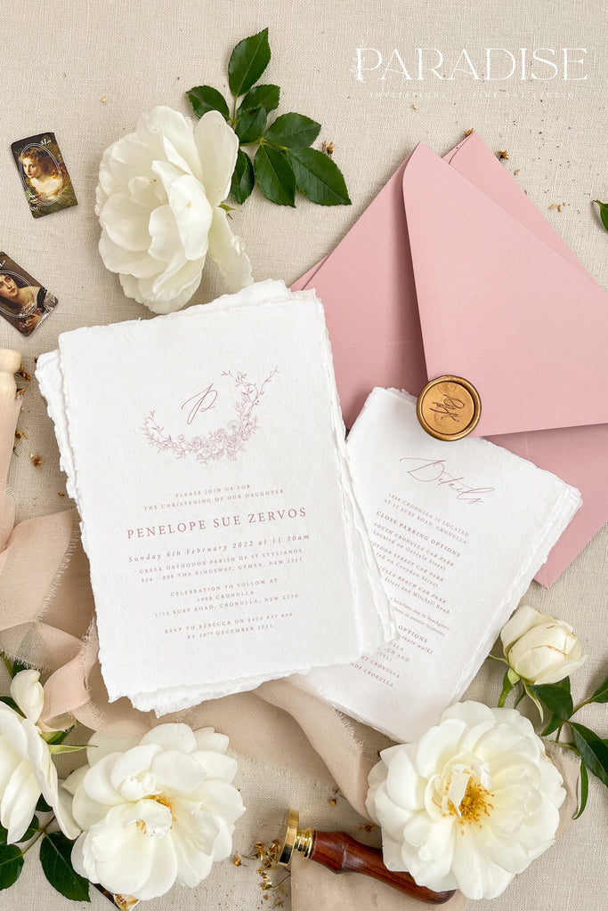 Chloe Handmade Paper Christian Invitations