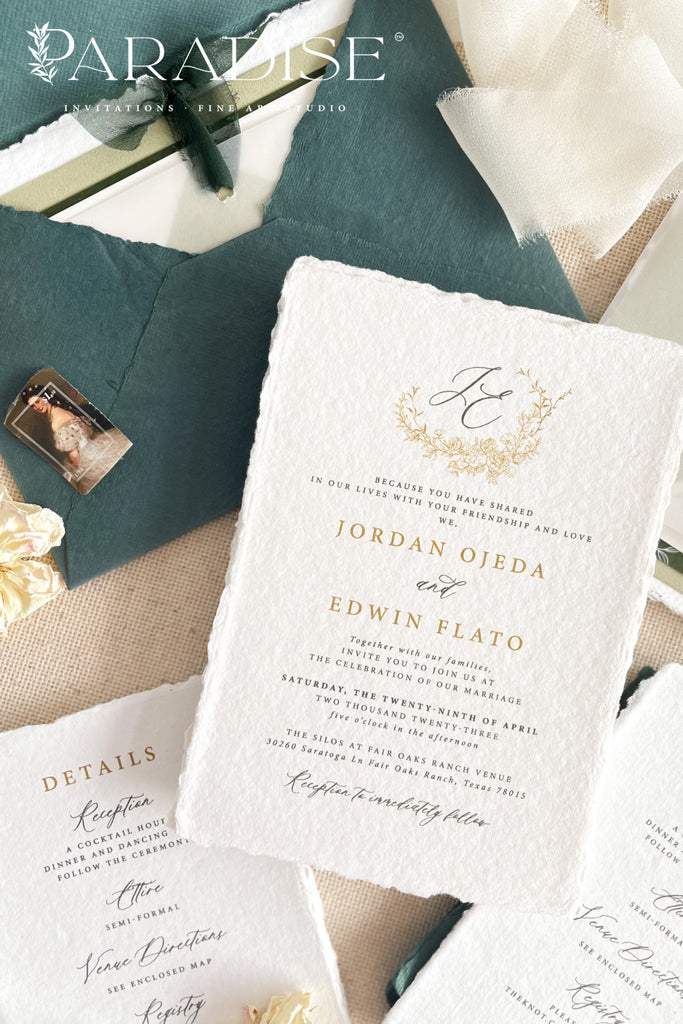 Adelise Handmade Paper Wedding Invitation Sets