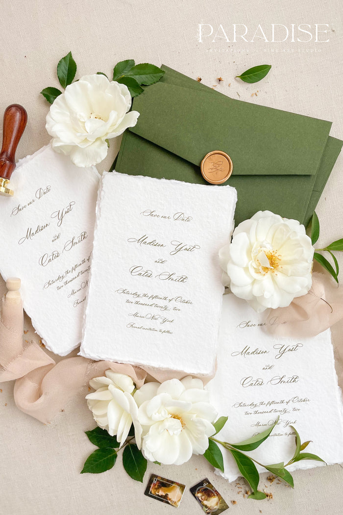 Gracelyn Handmade Paper Save the Date Cards