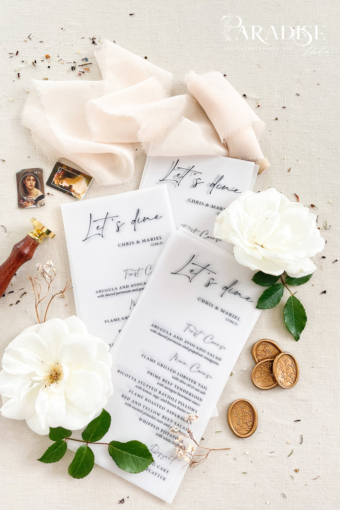 Vivianne Vellum Wedding Menus