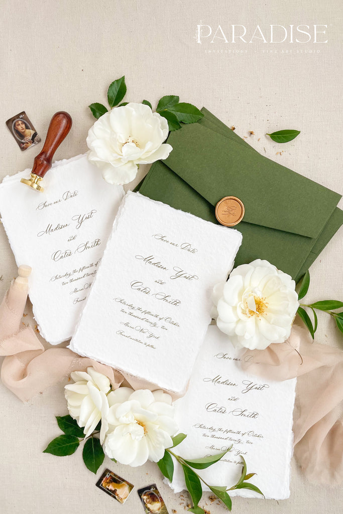 Gracelyn Handmade Paper Save the Date Cards