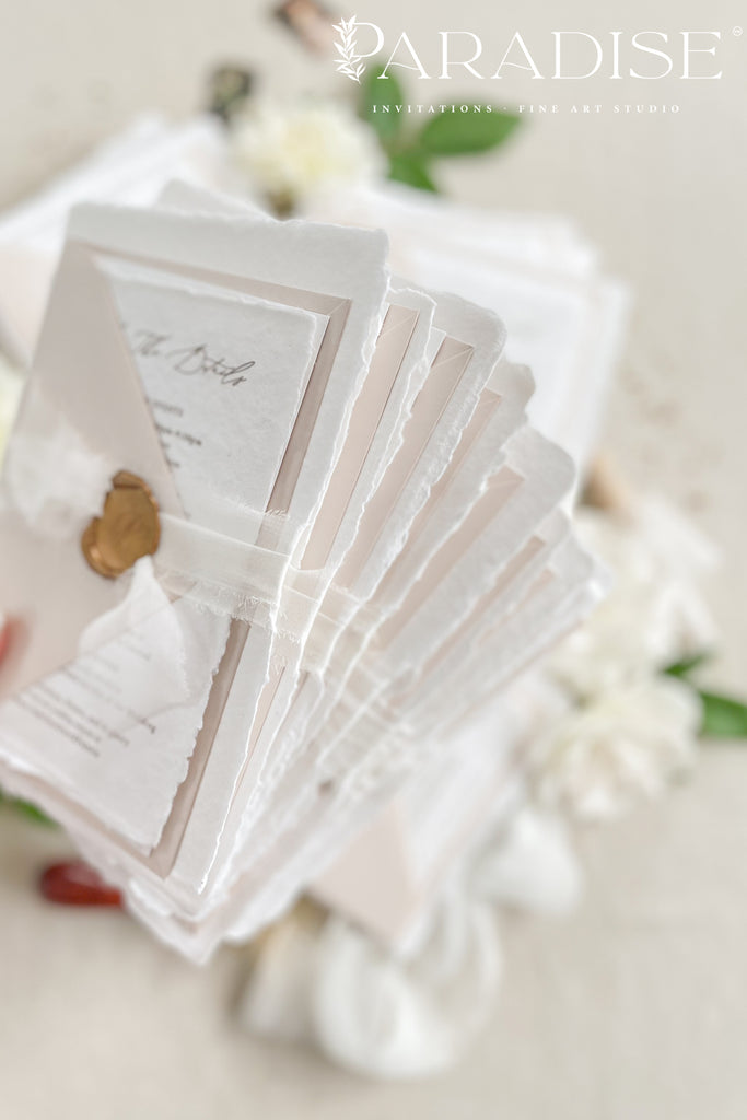 Kiera Handmade Paper Wedding Invitation Sets