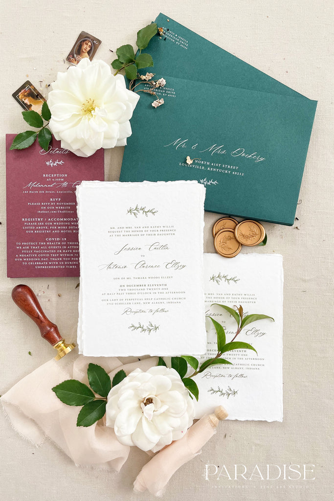 Aurelia Handmade Paper Wedding Invitation Sets