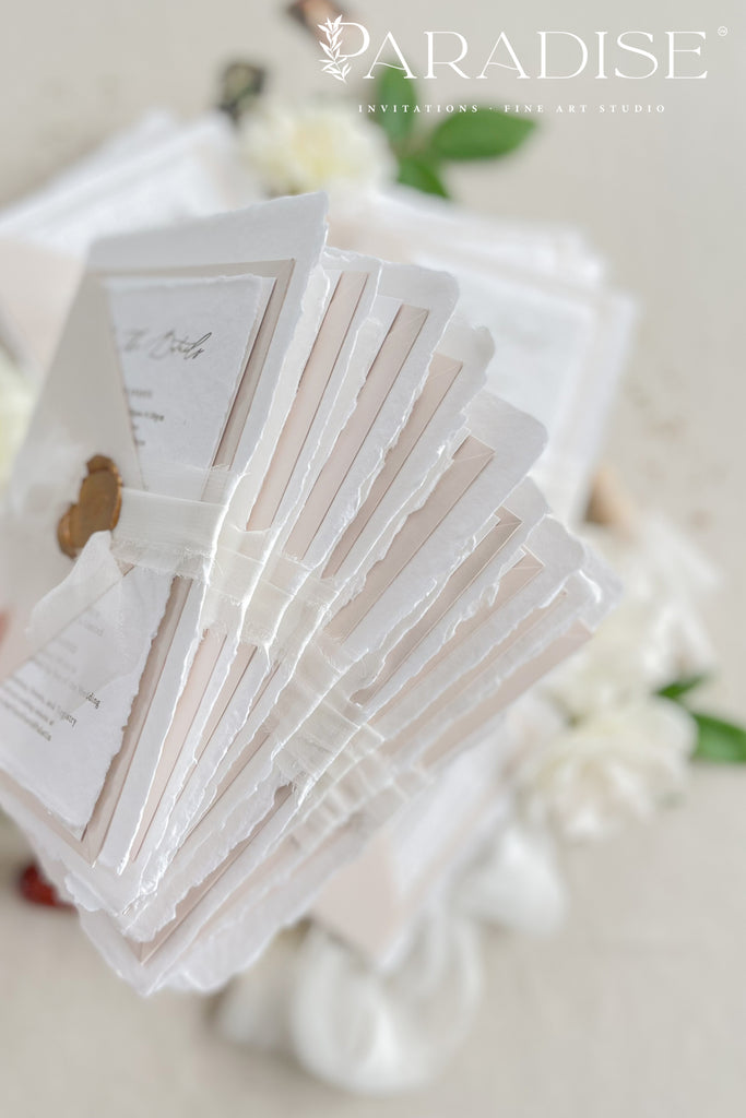 Kiera Handmade Paper Wedding Invitation Sets