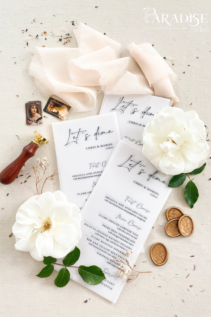 Vivianne Vellum Wedding Menus