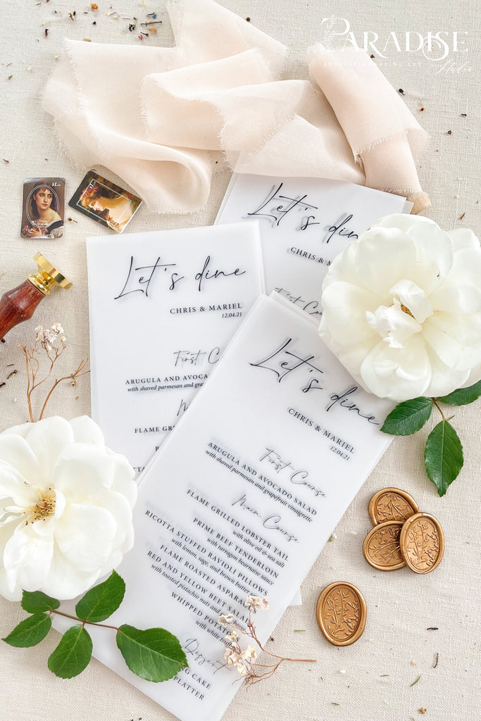 Vivianne Vellum Wedding Menus