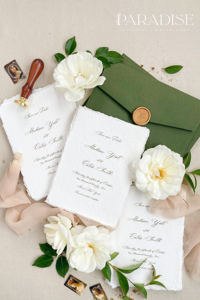 Gracelyn Handmade Paper Save the Date Cards