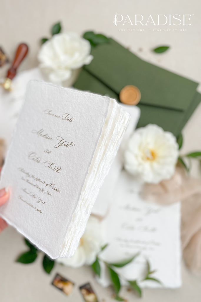 Gracelyn Handmade Paper Save the Date Cards