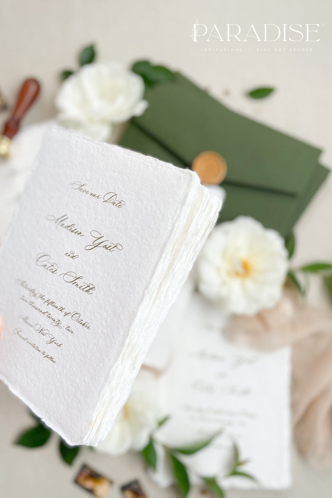 Gracelyn Handmade Paper Save the Date Cards