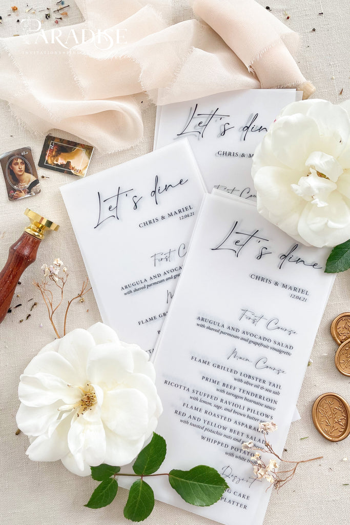 Vivianne Vellum Wedding Menus